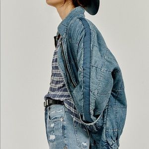 Free people quilted dolman denim jacket
